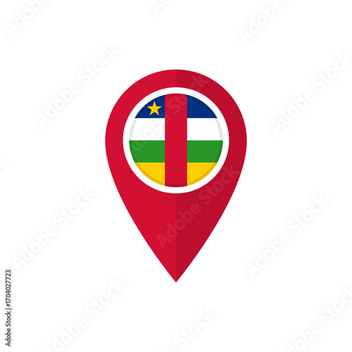 Map marker or location pin with flag of Central African Republic