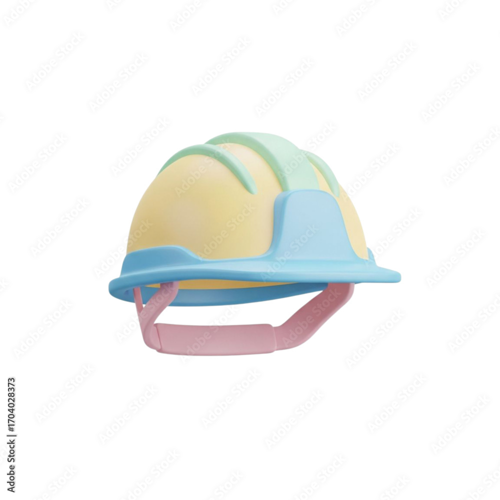 Fototapeta premium Cute pastel construction hard hat isolated on transparent background