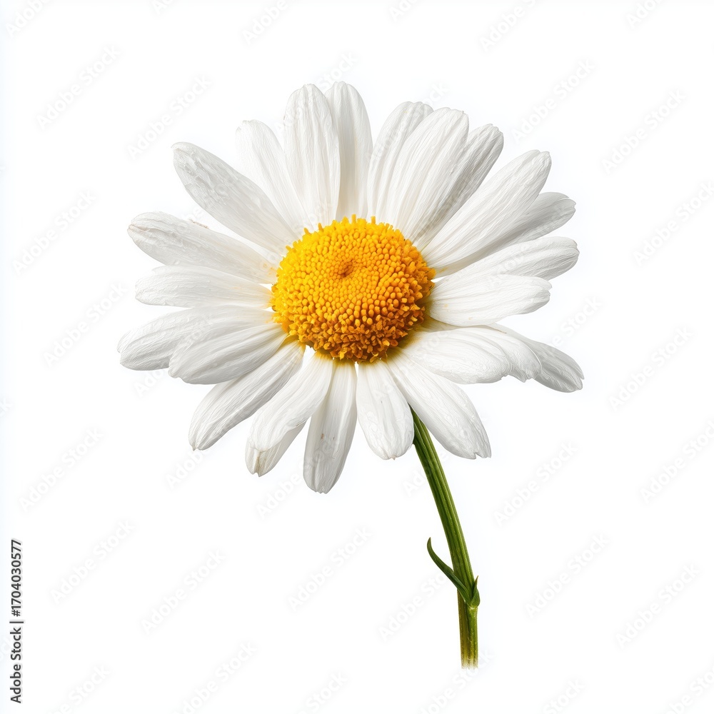 Fototapeta premium Delicate White Daisy Flower Close-up , isolated on white background png
