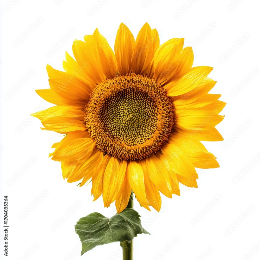 Fototapeta premium Stunning Sunflower in Full Bloom , isolated on white background png