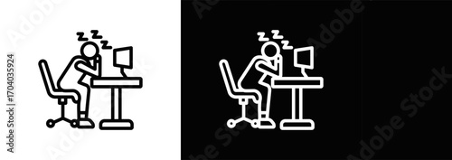 Procrastination Icon In Black And White Filled Style