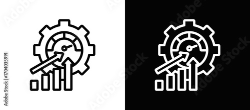 Productivity Boost Icon In Black And White Filled Style