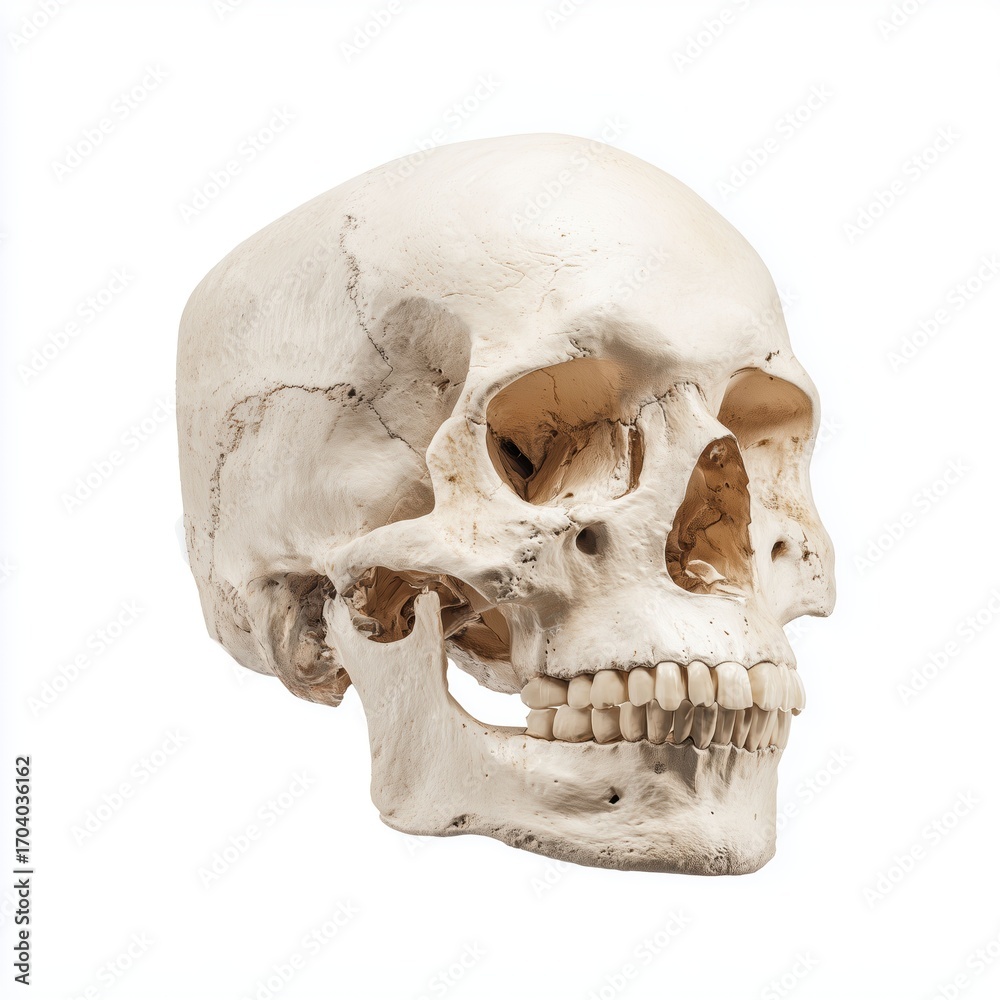 Obraz premium Detailed Human Skull Anatomy , isolated on white background png