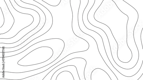 Topography map line art seamless vector illustration with abstract elevation contour patterns, perfect for hiking trails, trekking posters, camping themes, outdoor exploration, travel adventure design