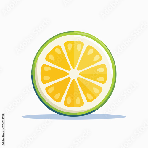 Cross Section of a Lime on White Background
