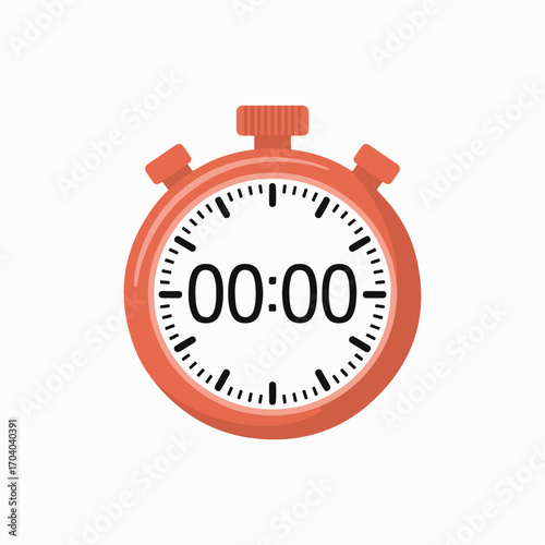 A vibrant orange stopwatch isolated on transparent background, symbolizing time management, deadlines, and the urgency of completing tasks within a specific timeframe, ideal for presentations