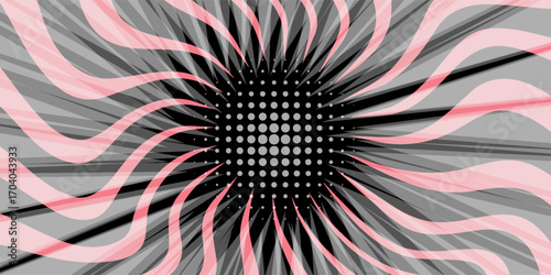 Black and white radial burst abstract background with sharp contrast lines radiating  for pop art optical effect vector 10