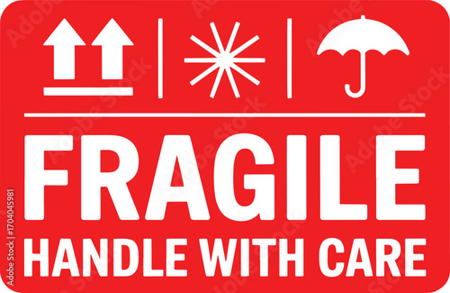 Fragile Handle with care vector art illustration