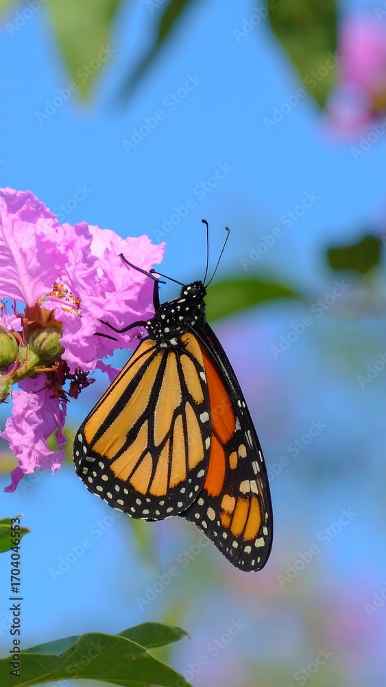 Naklejka premium Monarch butterfly on a flower
