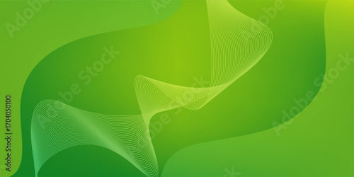 Modern abstract green gradient background with waves