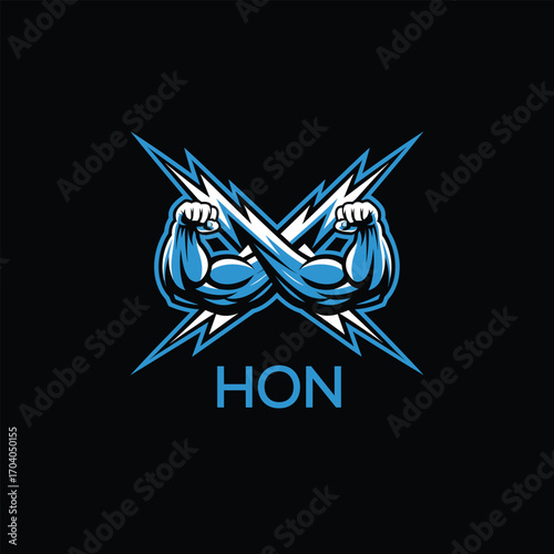HON  Fitness Logo. HON Company logo design for entrepreneur and business. HON Sports Branding Design best icon.
