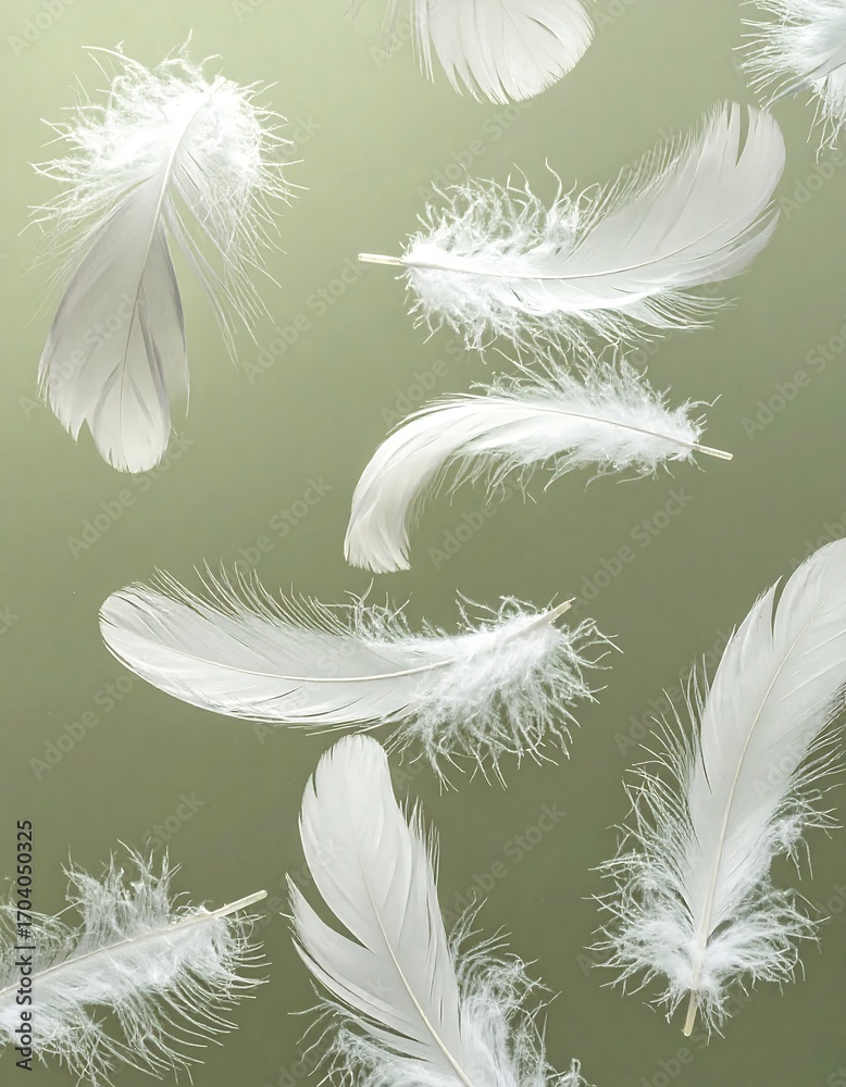 Fototapeta premium Feathery flight on a muted backdrop