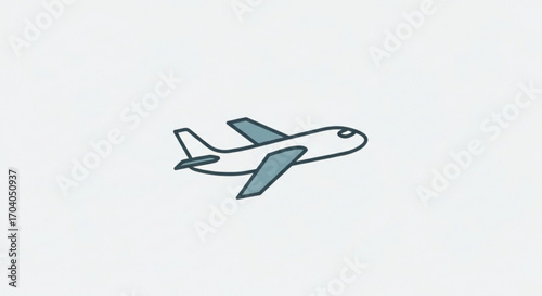 Illustration of a small airplane, symbolizing travel, transportation, or aviation in a simple and minimalist style