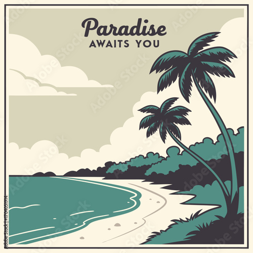 Paradise awaits you with palm trees and ocean view