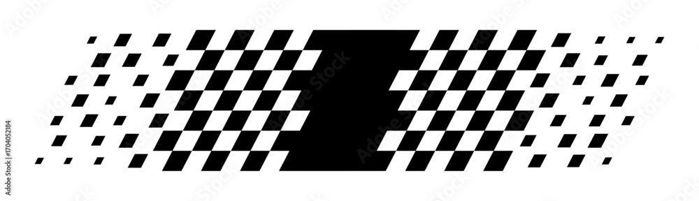 Obraz premium Vector set of racing cars, race car stripes, checkered flags, finish line, motocross labels, dynamic lines, motorsport speed designs for banners, posters, and t-shirts.