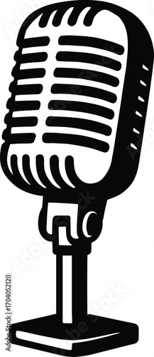 Microphone Vector EPS File | High Quality Editable Design, Digital Clipart, Scalable Graphic Illustration, Print Ready Artwork, Creative Template Download
