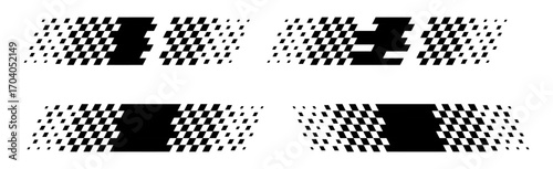 Vector set of racing cars, race car stripes, checkered flags, finish line, motocross labels, dynamic lines, motorsport speed designs for banners, posters, and t-shirts.