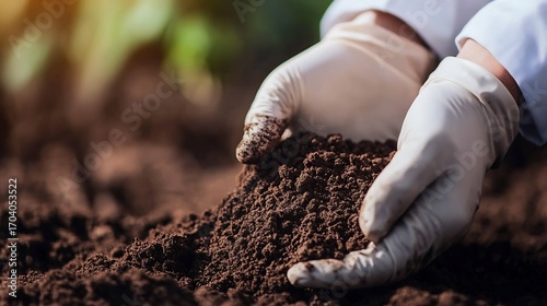 Chemistry research agriculture scientist analyzing soil samples in lab sustainable farming scientific crop development environmental chemistry