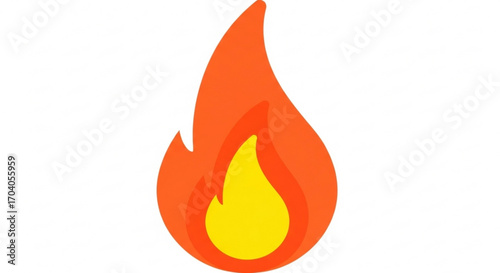 A vibrant flame with orange and yellow hues, representing fire, energy, and passion