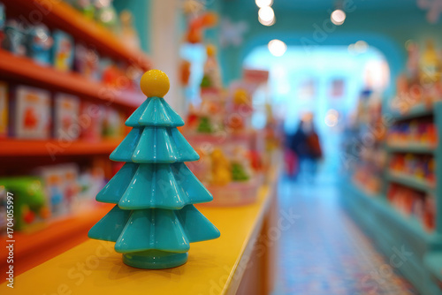 festive american toy store adorned with christmas decorations featuring stunning christmas tree toy on clean