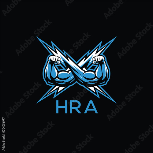 HRA  Fitness Logo. HRA Company logo design for entrepreneur and business. HRA Sports Branding Design best icon.
