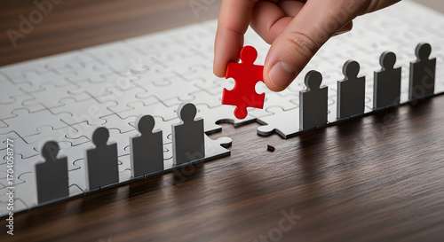 Finding the Right People Puzzle Piece Human Resources Teamwork