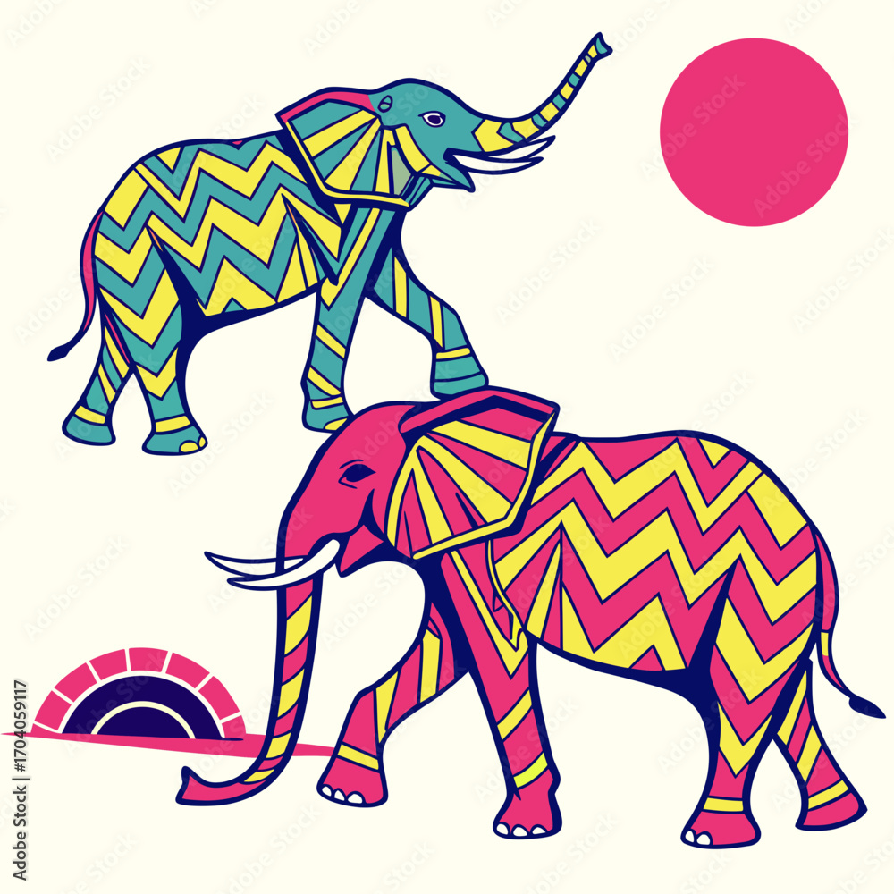 Obraz premium Pop Art Elephants Coloring Pages Elephants