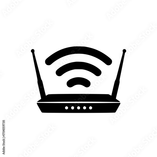 Modern wireless router broadcasting Wi-Fi signal for seamless home or office connectivity