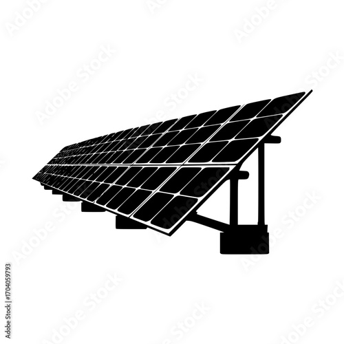 Modern solar panel array captures clean energy for a sustainable future in a professional setting