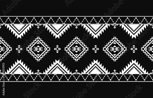 Ethnic abstract ikat art. Aztec ornament print. geometric ethnic pattern seamless  color oriental.  Design for background ,curtain, carpet, wallpaper, clothing, wrapping, Batik, vector illustration.