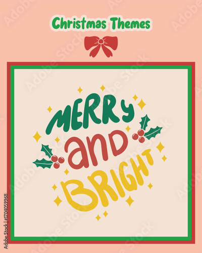 Cute Christmas lettering vector stickers perfect for holiday packaging, card making, and DIY projects