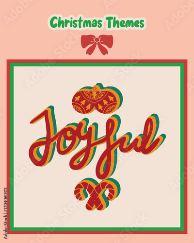 Cute Christmas lettering vector stickers perfect for holiday packaging, card making, and DIY projects