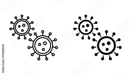 Cancer cell Icon set .Symbol isolated white background. vector illustration. color editable.