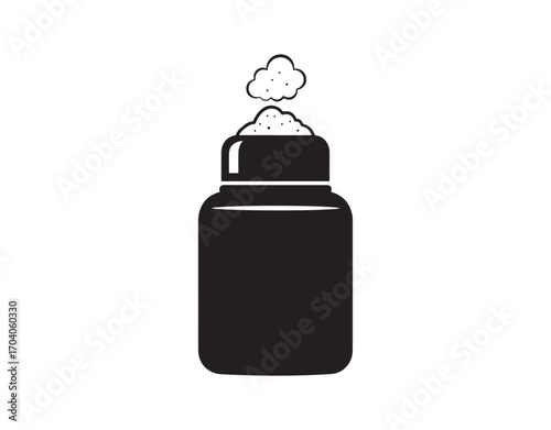 Silhouette of a baby powder icon on a white background