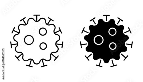 Cancer cell Icon set .Symbol isolated white background. vector illustration. color editable.
