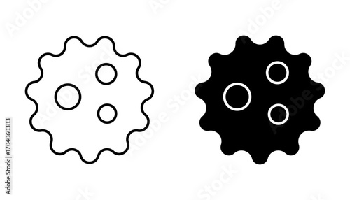 Cancer cell Icon set .Symbol isolated white background. vector illustration. color editable.