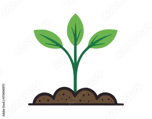 seedlings set in the earth. Icons. Vector art on a white background
