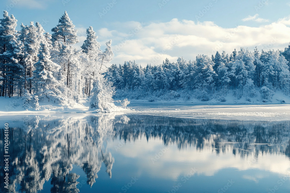Fototapeta premium lake in winter