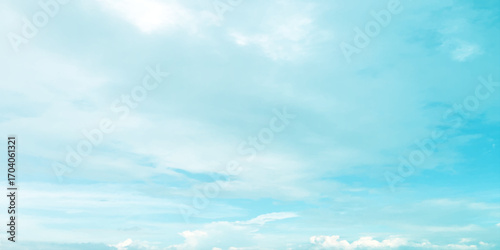 sunny sky blue light watercolor background. Aquarelle painting brush effect card paper textured canvas cloudy smoke space for text, entertaining card, template. aquamarine color graphics illustration