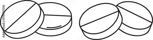 Two pairs of oval pills silhouette