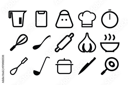 set of kitchen utensils