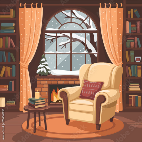 A luxurious living room interior with a vintage fireplace, classic furniture, and antique decor