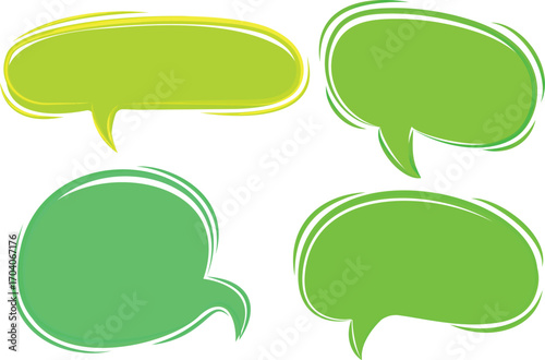 neon green colorful comic speech bubbles with background