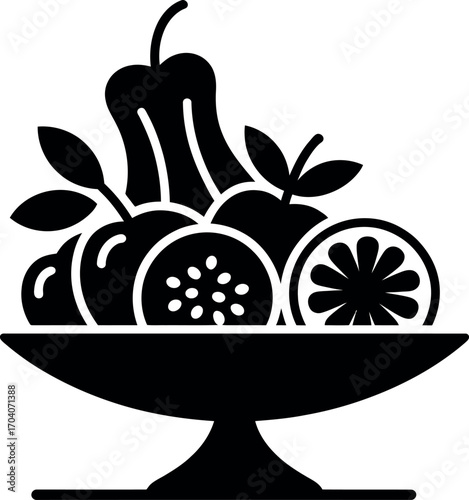 Elegant fruit centerpiece silhouette design