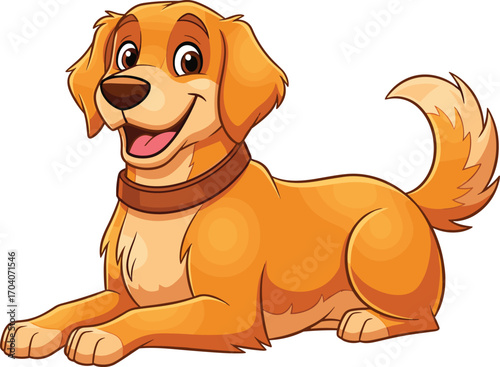 cartoon dog, happy pet, smiling dog, dog vector, friendly animal, pet illustration, sitting dog, golden fur, brown dog, dog collar, cute cartoon, child drawing, expressive eyes, pet character, dog art