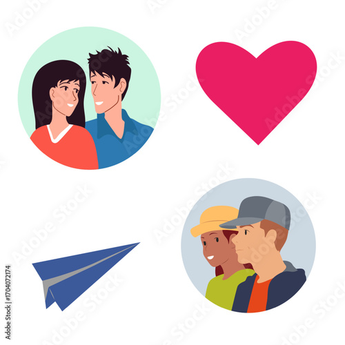 Digital communication concept with people chatting messaging online business and phone