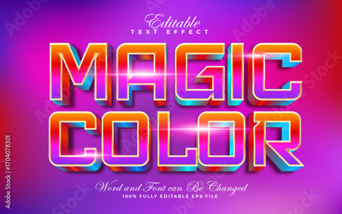 Magic Color 3D editable text effect style