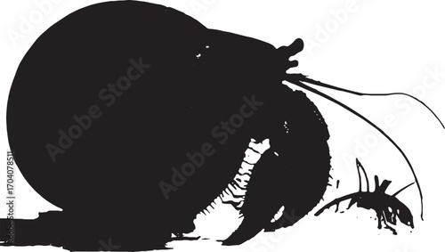 Silhouette Apple with Ant: An artistic silhouette of an apple, complemented by a small ant, creates a stark contrast of scale in a simplistic design. Perfect for conveying simplicity.