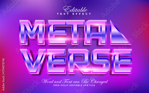 Metaverse 3D editable text effect style