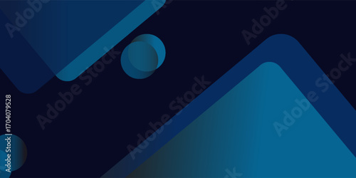 Blue abstract gradient shapes background. Vector illustration